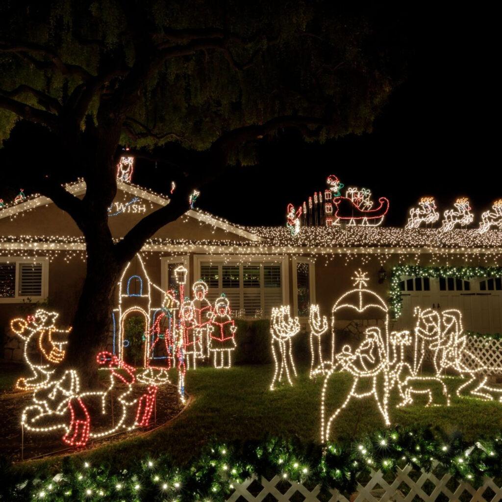 Outdoor Christmas Santa Holiday Lighting Concept